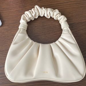 JW Pei Cream/ Ivory Gabi Ruched Bag